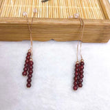 Natural Garnet Bead Long Line Earrings Healing Gemstone Party Jewelry