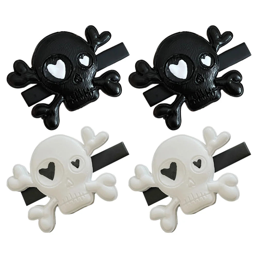 2 Pairs Goth Hair Accessories Halloween Barrettes Clip Clips Women