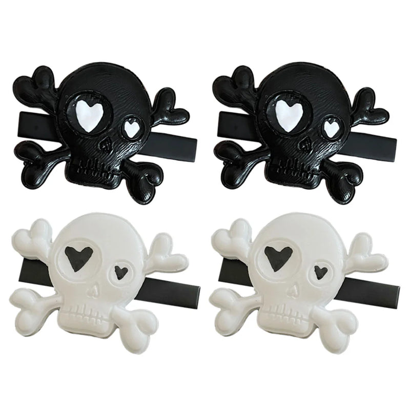 2 Pairs Goth Hair Accessories Halloween Barrettes Clip Clips Women