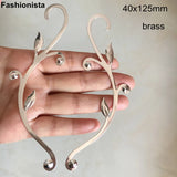 Large Leaf Branch Flower Decoration, 40x125mm Jewelry Findings, Gold Silver