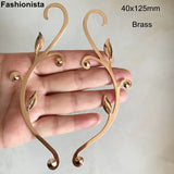 Large Leaf Branch Flower Decoration, 40x125mm Jewelry Findings, Gold Silver