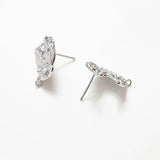 Moon Ear Studs Earrings Jewelry Findings Brass Plated Accessories 1.8*20mm