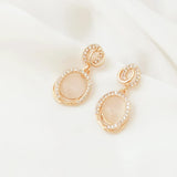 New 14K Copper Clad Zircon Cat Eyes Earrings