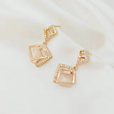New 14K Copper Clad Zircon Cat Eyes Earrings
