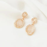 New 14K Copper Clad Zircon Cat Eyes Earrings