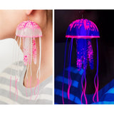 2 Pairs Glow-in-the-Dark Jellyfish Earrings Textured Fringe Statement Earrings
