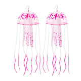 2 Pairs Glow-in-the-Dark Jellyfish Earrings Textured Fringe Statement Earrings