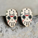 Scary Ghost Halloween Wooden Earrings Spooky Jewelry Gift