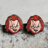 Scary Ghost Halloween Wooden Earrings Spooky Jewelry Gift