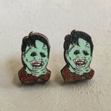 Scary Ghost Halloween Wooden Earrings Spooky Jewelry Gift