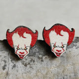 Scary Ghost Halloween Wooden Earrings Spooky Jewelry Gift
