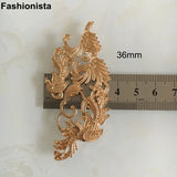 2 Pairs Silver Brass Filigree Phoenix Ornament for Jewelry Projects