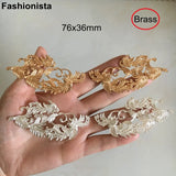 2 Pairs Silver Brass Filigree Phoenix Ornament for Jewelry Projects