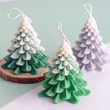2 Pcs 3D Christmas Tree Candle Epoxy Resin Mold Silicone Mould DIY Crafts
