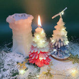 2 Pcs 3D Christmas Tree Candle Epoxy Resin Mold Silicone Mould DIY Crafts