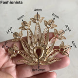 2 Pcs Brass Filigree Peacock Pendant with Cabochon Trays for DIY Jewelry