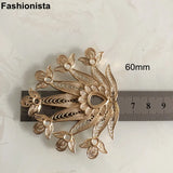 2 Pcs Brass Filigree Peacock Pendant with Cabochon Trays for DIY Jewelry