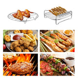 2 Pcs Multi-Purpose Double Layer Rack with Skewer for XL Airfryer