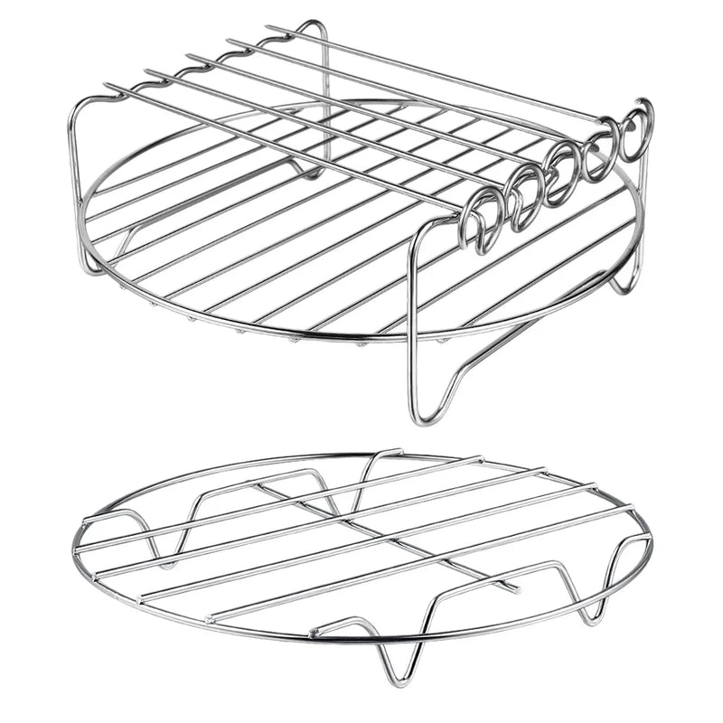 2 Pcs Multi-Purpose Double Layer Rack with Skewer for XL Airfryer
