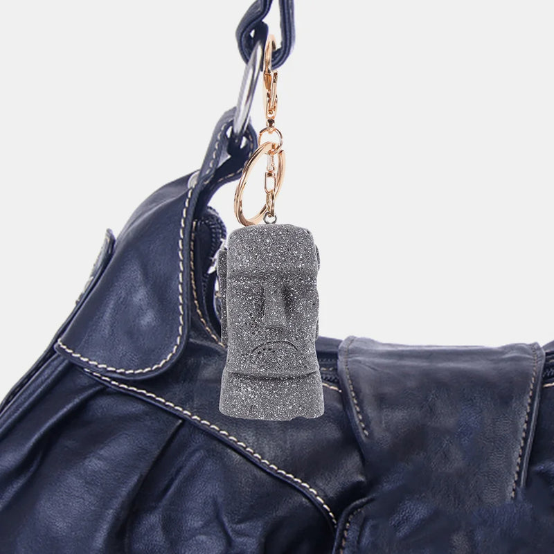2 Pcs Stone Statue Keychain Wallet Metal Chains for Men Women