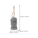 2 Pcs Stone Statue Keychain Wallet Metal Chains for Men Women