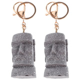 2 Pcs Stone Statue Keychain Wallet Metal Chains for Men Women