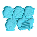2Pc Afro Female Rolling Tray Epoxy Resin Mold African Goddess Silicone Mould