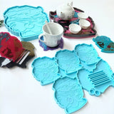 2 Pcs Afro Female Rolling Tray Epoxy Resin Mold African Goddess Silicone Mould