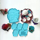 2 Pcs Afro Female Rolling Tray Epoxy Resin Mold African Goddess Silicone Mould
