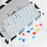 2 Pcs Alphabet Epoxy Resin Mold Numbers Pendant Keychain Silicone Mould