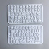 2 Pcs Alphabet Epoxy Resin Mold Numbers Pendant Keychain Silicone Mould