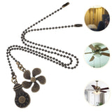 2 Beaded Fan Metal Decor Light Lamp Pendant Zipper Strip Chain Pull