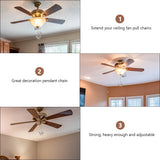 Ceiling Fan Chandelier Pendant Chain - Copper Bead Metal Decor
