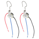 2 Pcs Ceiling Fan Switch 3 Wire Pull Chain for Fans Zipper Chains Control Light