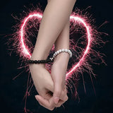 2 Pcs Magnetic Distance King Queen Crown Couple Bracelets