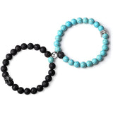 2 Pcs Magnetic Distance King Queen Crown Couple Bracelets