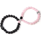 2 Pcs Magnetic Distance King Queen Crown Couple Bracelets