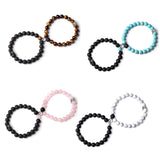 2 Pcs Magnetic Distance King Queen Crown Couple Bracelets