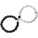 2 Pcs Magnetic Distance King Queen Crown Couple Bracelets