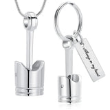 2 Pcs Motor Piston Ashes Keychain - Men's Cremation Urn Keepsake