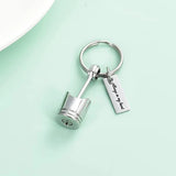 2 Pcs Motor Piston Ashes Keychain - Men's Cremation Urn Keepsake