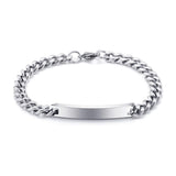 Engraved Names Stainless Steel Couple Bracelets Anniversary Gift