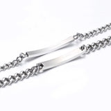 Engraved Names Stainless Steel Couple Bracelets Anniversary Gift