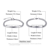 Engraved Names Stainless Steel Couple Bracelets Anniversary Gift