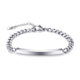 Engraved Names Stainless Steel Couple Bracelets Anniversary Gift