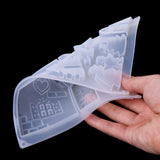 2 Pcs Silicone Christmas House Castle Mold Epoxy Resin Jewelry Making Set