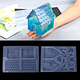2 Pcs Silicone Christmas House Castle Mold Epoxy Resin Jewelry Making Set