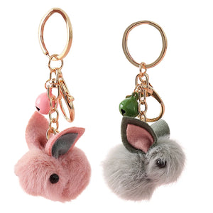 Fluffy Rabbit Keychain Car Pendant Handbag Key Ring