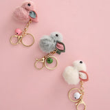 Fluffy Rabbit Keychain Car Pendant Handbag Key Ring