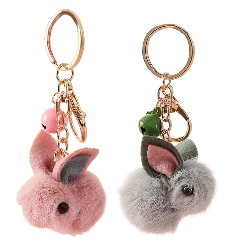 Fluffy Rabbit Keychain Car Pendant Handbag Key Ring